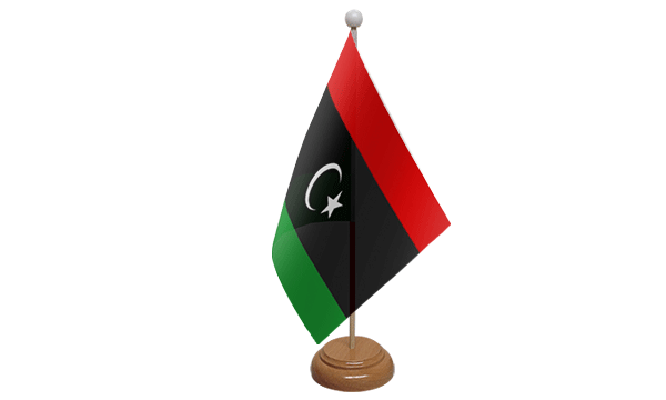 Libya New (Kingdom) Small Flag with Wooden Stand